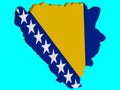 Bosnia Herzegovina Map Flag 3D Vector Royalty Free Stock Photo