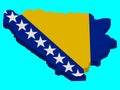 Bosnia Herzegovina Map Flag 3D Vector Royalty Free Stock Photo