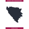 Bosnia and Herzegovina Map. High detailed map vector in white background. Editable vector EPS 10 Royalty Free Stock Photo