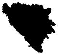 Bosnia & Herzegovina map silhouette vector isolated Royalty Free Stock Photo