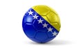 Bosnia and Herzegovina - national flag on soccer ball Royalty Free Stock Photo