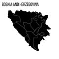 Bosnia and Herzegovina political map of administrative divisions Royalty Free Stock Photo