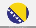 Bosnia and Herzegovina Round Circle Flag. Bosnian and Herzegovinian Circular Button Banner Icon. EPS Vector Royalty Free Stock Photo
