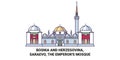 Bosnia And Herzegovina, Saraevo, The Emperor's Mosque travel landmark vector illustration