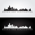 Bosnia and Herzegovina skyline and landmarks silhouette
