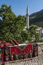 Mostar, carpet, skyline, mosque, minaret, symbolic, Bosnia and Herzegovina, Europe, islam, religion, place of worship