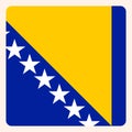 Bosnia, Herzegovina square flag button, social media Royalty Free Stock Photo