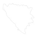 Bosnia and Herzegovina vector country map outline Royalty Free Stock Photo