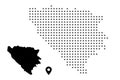Bosnia map dotted on white background vector isolated