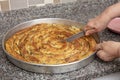 Bosnian borek. Homemade rolled borek, spinach, potato and feta cheese, turkish cuisine. Turkish Culture Ramadan and Eid-Adha