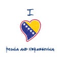 Bosnian, Herzegovinian flag patriotic t-shirt. Royalty Free Stock Photo