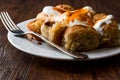 Bosnian Pastry Manti with Yogurt and Fried Butter Sauce / Bosnak Borek