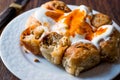 Bosnian Pastry Manti with Yogurt and Fried Butter Sauce / Bosnak Borek