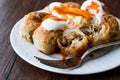 Bosnian Pastry Manti with Yogurt and Fried Butter Sauce / Bosnak Borek