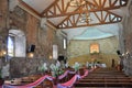 Bosoboso church interior with bench seat in Antipolo City, Philippines