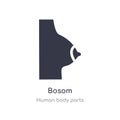 bosom outline icon. isolated line vector illustration from human body parts collection. editable thin stroke bosom icon on white