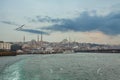 The Bosphor and view on Istanbul, Turkey, panoramic Royalty Free Stock Photo