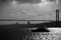 Bosphorus Bridge silhouette Royalty Free Stock Photo