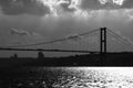 Bosphorus Bridge silhouette Royalty Free Stock Photo