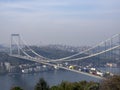Bosphorus Bridge with skyscrapers in Istanbul, Turkey Royalty Free Stock Photo