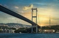 Bosphorus bridge in sunset light, Istanbul, Turkey