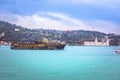 Bosphorus channel and Istanbul waterfront in Kuleli view