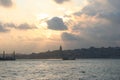 Bosphorus on Sunset Royalty Free Stock Photo