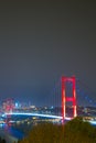 Bosphorus or 15th July Martyrs' Bridge vertical photo. Istanbul view Royalty Free Stock Photo