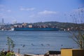 Maersk container ship crossing the Bosphorus, Istanbul Turkey Royalty Free Stock Photo