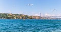 The Bosphorus view, Rumelian Castle and the Bridge, Istanbul, Turkey Royalty Free Stock Photo