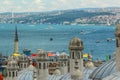 Bosphorus view. Ships floating in the sea.