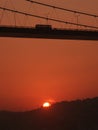 Bosporus Bridge Sunrise Royalty Free Stock Photo