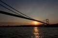 Bosporus Bridge in the sunset Royalty Free Stock Photo