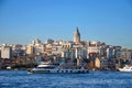 Bosporus river and medieval Galata Tower in Istanbul