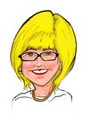 Boss Blonde Woman Smiling Cartoon Caricature