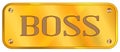 Boss Brass Plaque Royalty Free Stock Photo