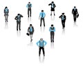 The Boss and business crew silhouette with light blue shirts