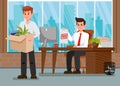 Boss Dismissing Employee Color Vector Illustration