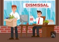 Boss Dismissing Employee Flat Vector Illustration