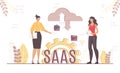 Boss and Employee Cooperation via Saas System Royalty Free Stock Photo