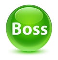 Boss glassy green round button