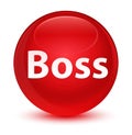 Boss glassy red round button