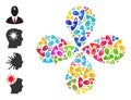 Boss Headache Icon Multi Colored Centrifugal Spin
