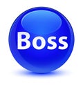 Boss glassy blue round button