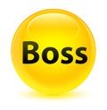 Boss glassy yellow round button