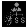 White Dissipated Pixelated Halftone Boss Payments Icon