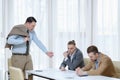 Boss scold employee business men reprimand reproof