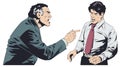 Boss scolds subordinate. Stock illustration