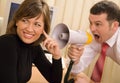 Boss shouting at office Royalty Free Stock Photo