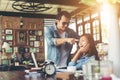 Boss shouting to a stressed employee when she work with laptop a